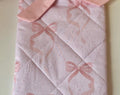 Handmade Quilted Book Sleeve with Bow-Pink Coquette Bows